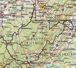 Topografische Karte West Virginias