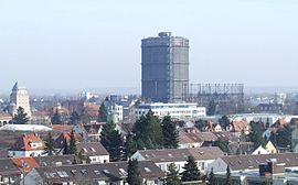 Blick über Oberhausen-Süd auf das Gaswerk