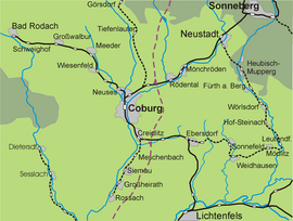 Strecke der Bahnstrecke Coburg–Sonneberg
