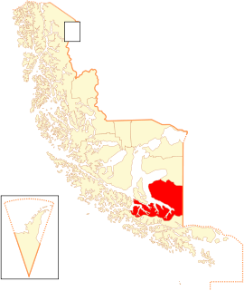 Lage der Kommune in Magallanes Region