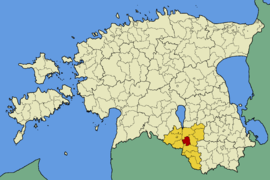 Karte von Estland, Position von Õru hervorgehoben