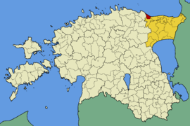 Karte von Estland, Position von Aseri hervorgehoben