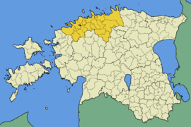 Karte von Estland, Position von Keila hervorgehoben