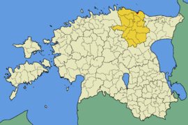 Karte von Estland, Position von Kunda hervorgehoben