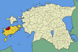 Karte von Estland, Position von Mustjala hervorgehoben