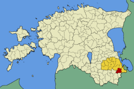 Karte von Estland, Position von Orava hervorgehoben