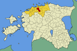 Karte von Estland, Position von Rae hervorgehoben