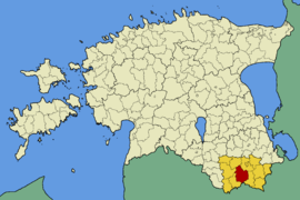 Karte von Estland, Position von Rõuge hervorgehoben
