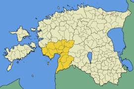 Karte von Estland, Position von Sindi hervorgehoben