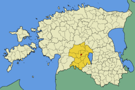 Karte von Estland, Position von Viljandi hervorgehoben