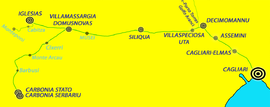 Strecke der Bahnstrecke Villamassargia–Carbonia