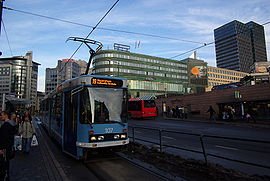 Straßenbahn am alten Jernbanetorget