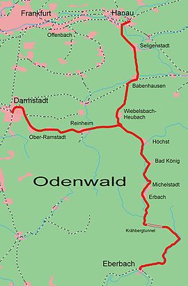 Strecke der Odenwaldbahn (Hessen)