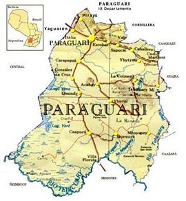 Lage von Carapeguá im Departamentos Paraguarí