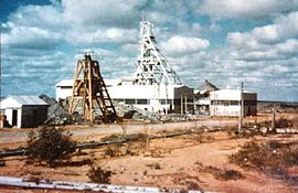 Minengelände im Jahr 1954