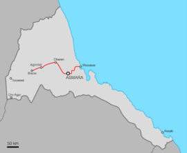 Strecke der Bahnstrecke Massawa–Biscia