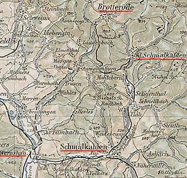 Strecke der Bahnstrecke Schmalkalden–Brotterode