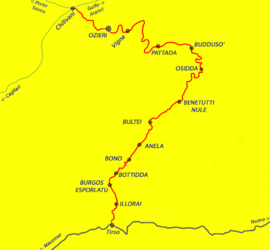Strecke der Bahnstrecke Tirso–Ozieri