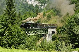 Die Bregenzerwaldbahn mit Dampflokomotive
