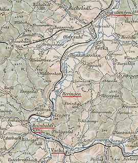 Strecke der Bahnstrecke Gerstungen–Vacha