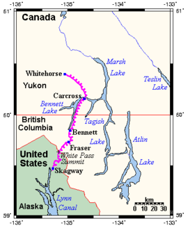 Strecke der White Pass and Yukon Railway