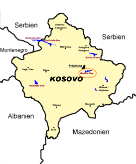 Karte von Badovac-See