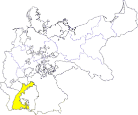 Lage des Großherzogtums Baden im Deutschen Kaiserreich