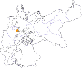 Lage des Fürstentums Lippe im Deutschen Kaiserreich