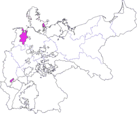 Lage des Großherzogtums Oldenburg im Deutschen Kaiserreich