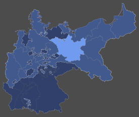 Hellblau: Lage der Provinz Brandenburg