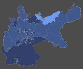 Hellblau: Lage der Provinz Pommern