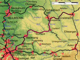 Strecke der Bahnstrecke Waiblingen–Schwäbisch Hall