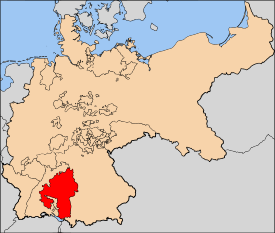Lage des Königreichs Württemberg im Deutschen Kaiserreich