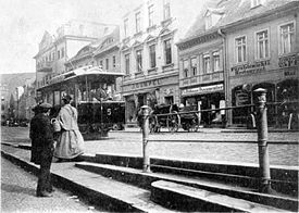 Die Bernburger Straßenbahn 1897 auf dem Marktplatz
