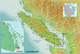 Ortslage von Nanaimo an der Südostküste Vancouver Islands