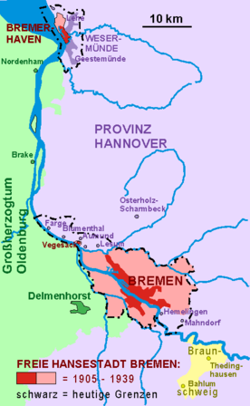 Bremer Staatsgebiet 1905-1939