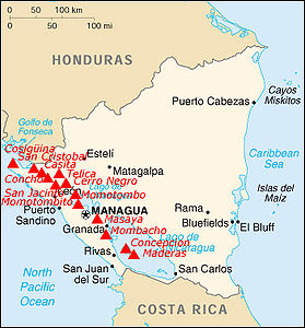 Übersicht Vulkane Nicaragua
