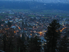 Sicht auf Altdorf vom Nussbäumli bei Nacht