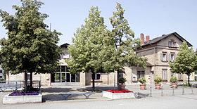 Das Bahnhofsgebäude von Bensheim-Auerbach