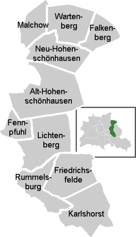 Ortsteile im Bezirks Lichtenberg