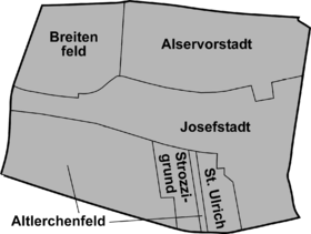 Bezirksteile von Josefstadt