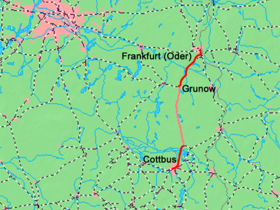 Strecke der Bahnstrecke Cottbus–Frankfurt (Oder)