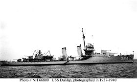 USS Dunlap (DD-384) (Friedensanstrich)