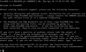 Screenshot of FreeBSD 6.2