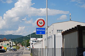 Ortseingang von Winznau von Obergösgen her kommend