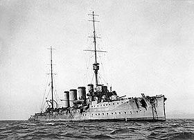 HMS Glasgow in Valparaiso vor der Schlacht bei Coronel