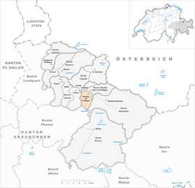 Karte von Conters im Prättigau