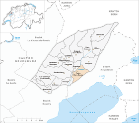 Karte von Fenin-Vilars-Saules
