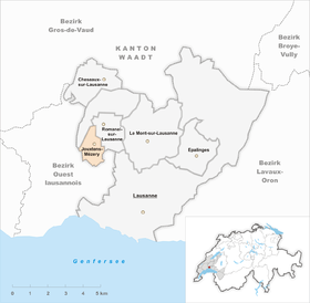 Karte von Jouxtens-Mézery