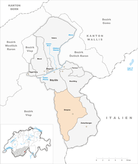 Karte von Simplon